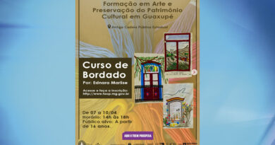 FAOP e Prefeitura de Guaxupé oferecem cursos gratuitos de preservação cultural e bordado