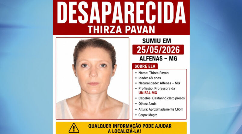 Professora da Unifal está desaparecida em Alfenas
