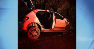 Condutor bate veículo em barranco ao tentar desviar de animal na MGC-491, entre Juruaia e Muzambinho