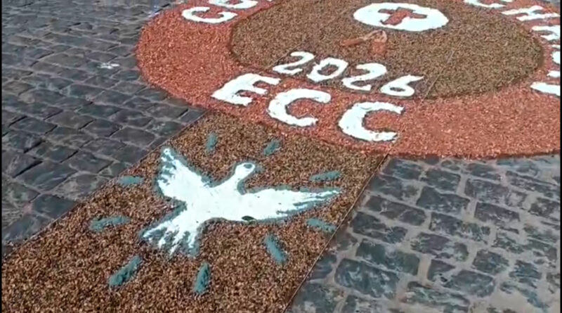 Cafeicultores fazem pausa na colheita para confeccionar tapetes de Corpus Christi