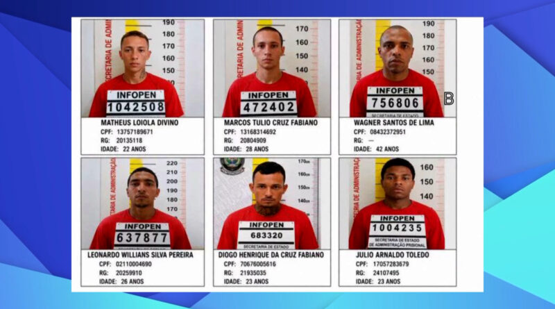 Seis detentos seguem foragidos após fuga do Presídio de Passos